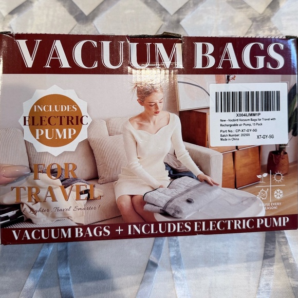 Vacuum Storage Bags for Travel with Electric Pump - Picture 1 of 4